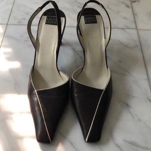 Anne Klein Brown Sling-back Heels